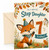 Step Daughter 7th Birthday Card Cute Fox and Autumn Leaves