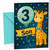 Son 3rd Birthday Card Cute Giraffe with Number 3 Balloon