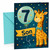 Son 7th Birthday Card Cute Giraffe and Number 7 Balloon