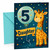 Daughter 5th Birthday Card Cute Giraffe and Number 5 Balloon