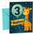 Nephew 3rd Birthday Card Cute Giraffe and Number 3 Balloon