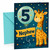 Nephew 5th Birthday Card Cute Giraffe and Number 5 Balloon