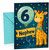 Nephew 6th Birthday Card Cute Giraffe and Number 6 Balloon