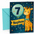 Nephew 7th Birthday Card Giraffe and Number 7 Balloon