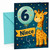 Niece 6th Birthday Card Cute Giraffe and Number 6 Balloon