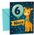 Niece 6th Birthday Card Cute Giraffe and Number 6 Balloon