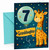 Granddaughter 7th Birthday Card Giraffe and Number 7 Balloon
