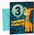 God Daughter 3rd Birthday Card Giraffe and Number 3 Balloon