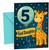 God Daughter 5th Birthday Card Giraffe and Number 5 Balloon
