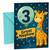 Great Nephew 3rd Birthday Card Giraffe with Number 3 Balloon