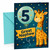 Great Nephew 5th Birthday Card Giraffe with Number 5 Balloon