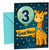 Great Niece 3rd Birthday Card Giraffe and Number 3 Balloon