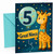 Great Niece 5th Birthday Card Giraffe and Number 5 Balloon