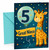 Great Niece 5th Birthday Card Giraffe and Number 5 Balloon