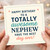 Nephew Birthday Card - Totally Awesome Nephew, Have the Best Day Ever - Bold Typographic Design with Stars - Cheerful Card from Aunt, Uncle or Family