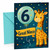 Great Niece 6th Birthday Card Giraffe and Number 6 Balloon