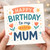 Happy Birthday to My Extra Mum Card - Colourful Hand-Lettered Tulips and Confetti - Cute Birthday Card for Mum, Stepmum or Bonus
