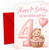 Granddaughter 4th Birthday Card Teddy in Basket Heart Balloon