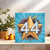 44th Birthday Card - Star Celebration Design - 145mm x 145mm - Age 44 Milestone Card - Blue and Gold - Square Greeting Includes Kraft Envelope