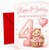 Great Granddaughter 4th Birthday Card Teddy Basket & Heart