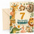 Step Daughter Age 7 Birthday Card Safari Animals Party Hats