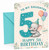 Daughter 5th Birthday Card Cute Elephant with Big Number 5