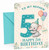 Nephew 5th Birthday Card Cute Elephant with Big Number 5