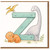 Kids Dinosaur Letter Z Birthday Card - Cute Alphabet Initial with Sauropod, Triceratops and Pterodactyl - Fun Dino Design for Children