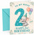 Niece 2nd Birthday Card Cute Elephant with Big Number 2