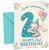 Grandson 2nd Birthday Card Elephant with Big Number 2 &