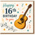16th Birthday Card for Music Lover - Acoustic Guitar with Stars & Musical Notes - Happy 16th Birthday to You