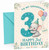 Grandson 3rd Birthday Card Elephant with Balloons Big Number 3