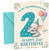 Granddaughter 2nd Birthday Card Elephant & Balloons Big Number