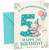 Granddaughter 5th Birthday Card Elephant with Big 5 & Balloons