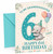 Granddaughter 6th Birthday Card Elephant & Big Starry 6