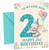 God Son 2nd Birthday Card Elephant with Big Number 2 & Balloons