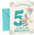 God Son 5th Birthday Card Elephant with Big Number 5 & Balloons