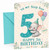 Step Son 5th Birthday Card Cute Elephant with Big Number 5