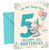 Step Son 5th Birthday Card Cute Elephant with Big Number 5