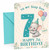 Step Son 7th Birthday Card Elephant with Big Number 7