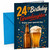 Granddaughter 24th Birthday Card Beer Bottle and Pint Confetti