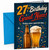 Great Niece 27th Birthday Card Beer Bottle and Pint Confetti