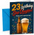 Step Daughter 23rd Birthday Card Beer Bottle and Pint Stars