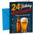 Step Daughter 24th Birthday Card Beer Bottle Pint & Confetti