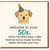 Funny 50th Birthday Card - Welcome to Your 50s - Cute Dog with Party Hat - Humorous Milestone Card for Him Her Friend Mum Dad