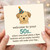 Funny 50th Birthday Card - Welcome to Your 50s - Cute Dog with Party Hat - Humorous Milestone Card for Him Her Friend Mum Dad
