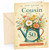 Cousin 50th Birthday Card Floral Watering Can Bouquet