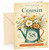 Cousin 58th Birthday Card Floral Watering Can Daisies