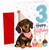 Age 3 Birthday Card Cute Sausage Dog with Cupcakes