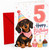 Age 5 Birthday Card Cute Sausage Dog with Cupcakes